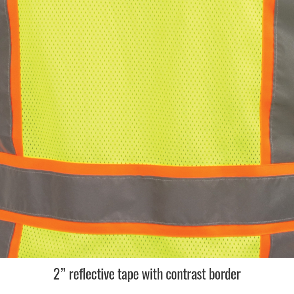 ANSI Class 2 7-Pocket Hi-Vis Safety Vest, Lime - Reflective Tape ANSI Class 2 7-Pocket Hi-Vis Safety Vest, Lime - Reflective Tape